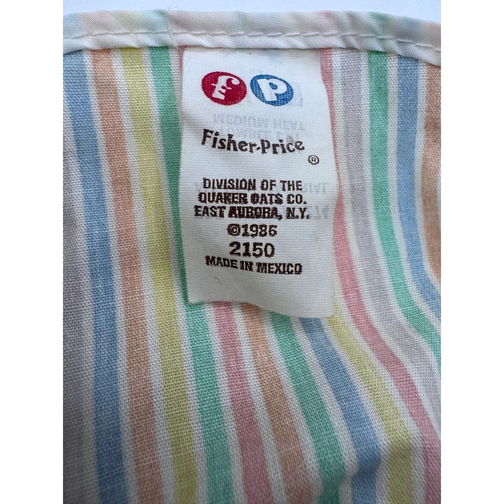 Fisher-Price‎ OS Multicolor Striped Bib Kids Vintage 1986 Pastel
